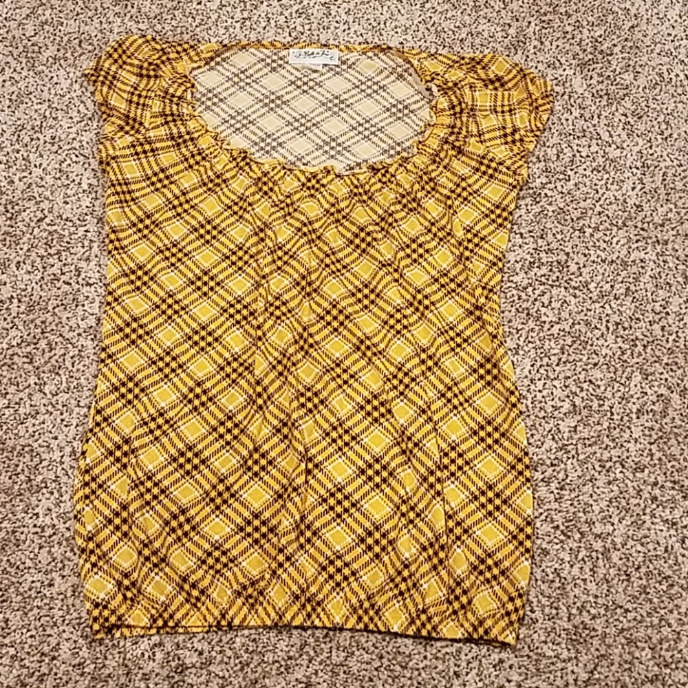 Belle Du Jour black and mustard top